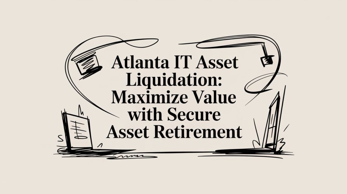 Atlanta IT asset liquidation graphic highlighting secure asset retirement and maximizing value from retired IT equipment.