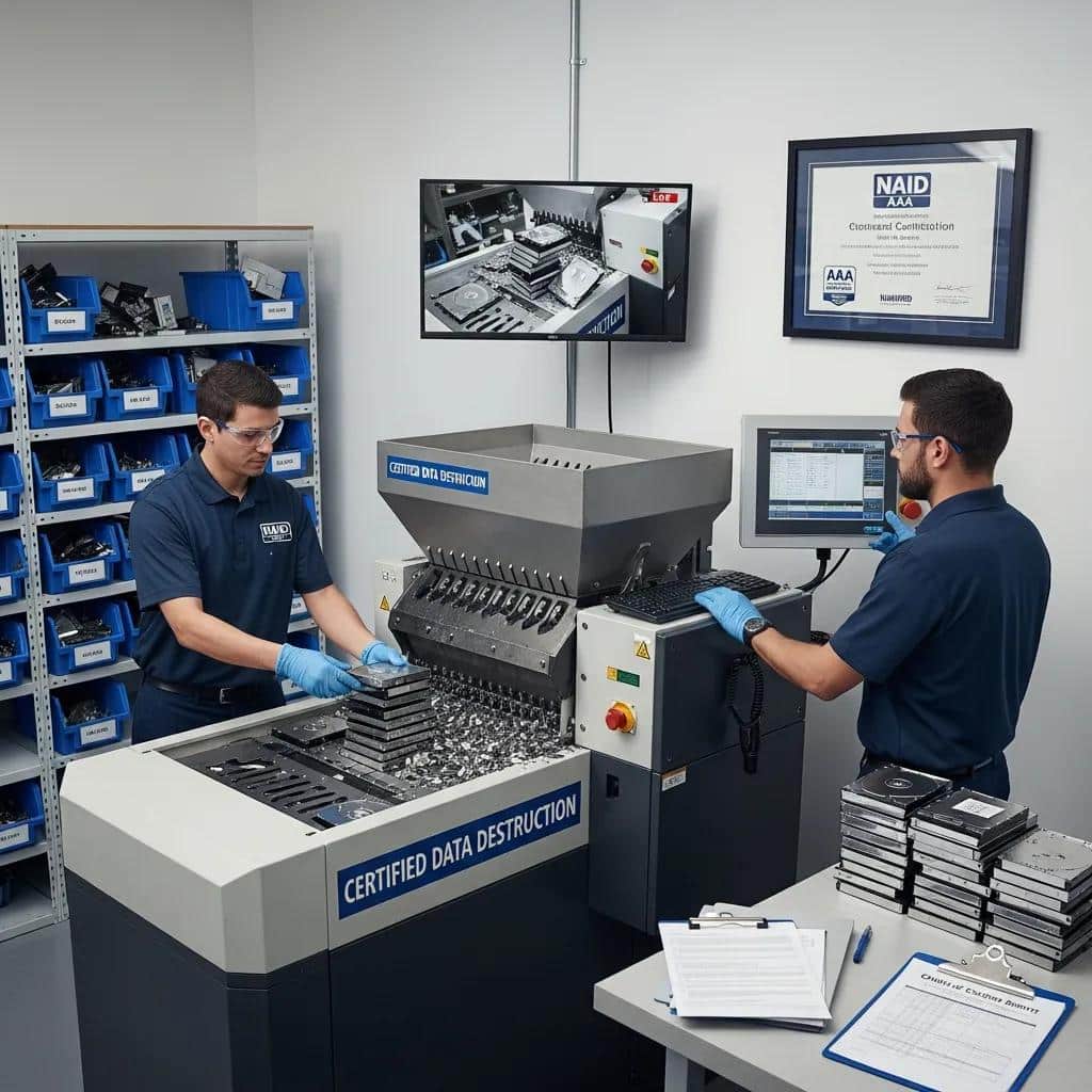 Certified data destruction service ensuring secure data disposal