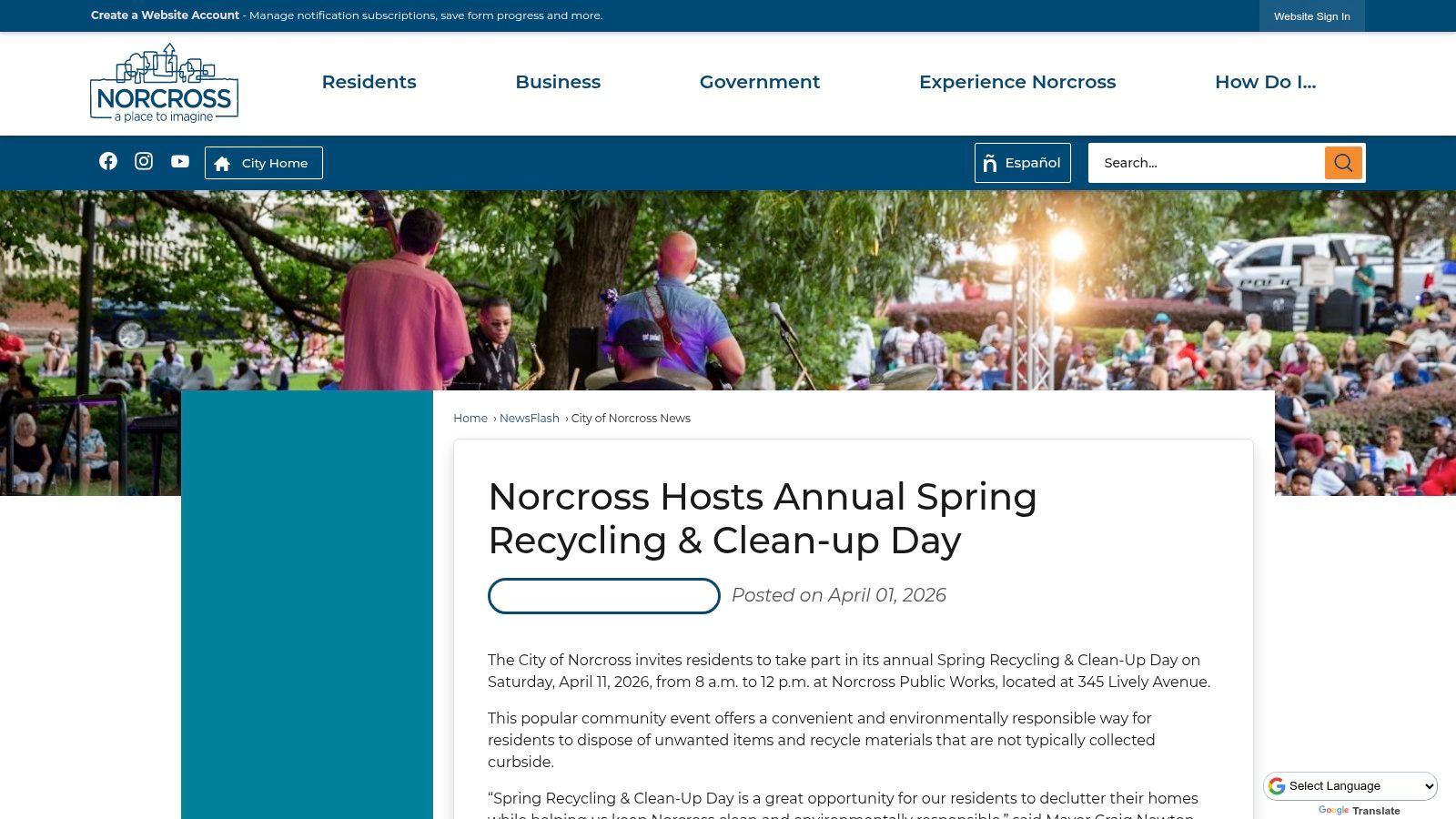 City of Norcross: Spring Recycling & Clean-Up Day