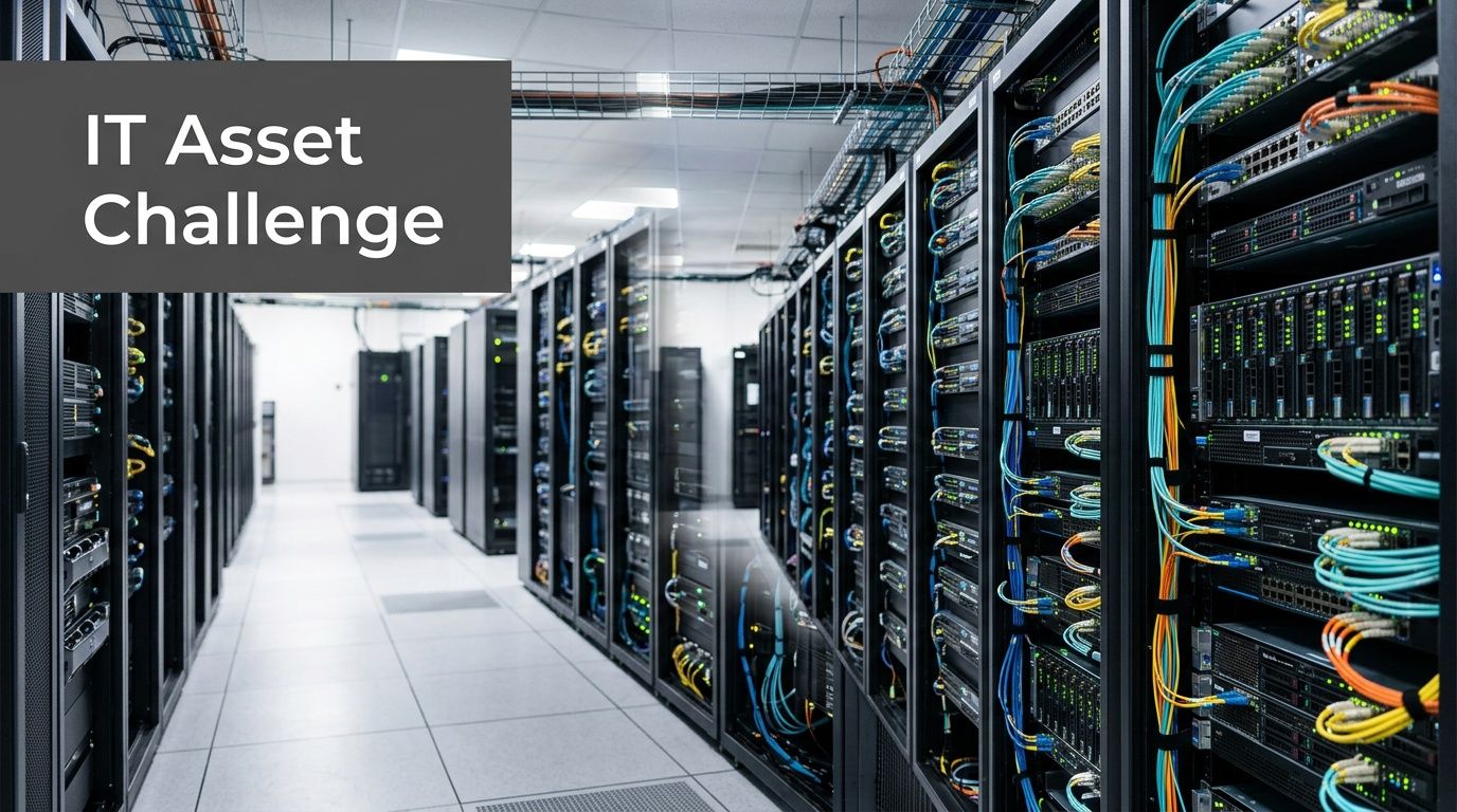 A clean server room featuring multiple tall racks of networking equipment and cabling under bright lighting.