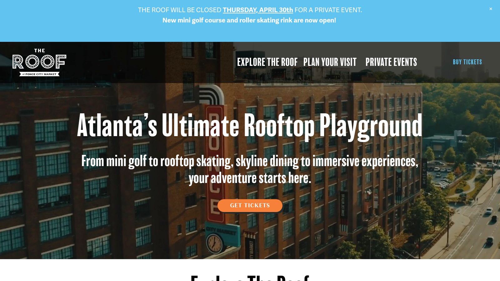 The Roof at Ponce City Market (Skyline Park, 12 Cocktail Bar, 9 Mile Station)