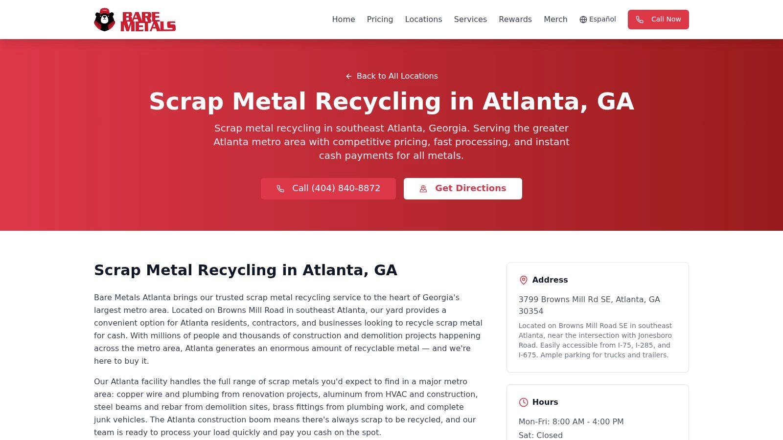 Bare Metals – Atlanta (Browns Mill Rd SE)